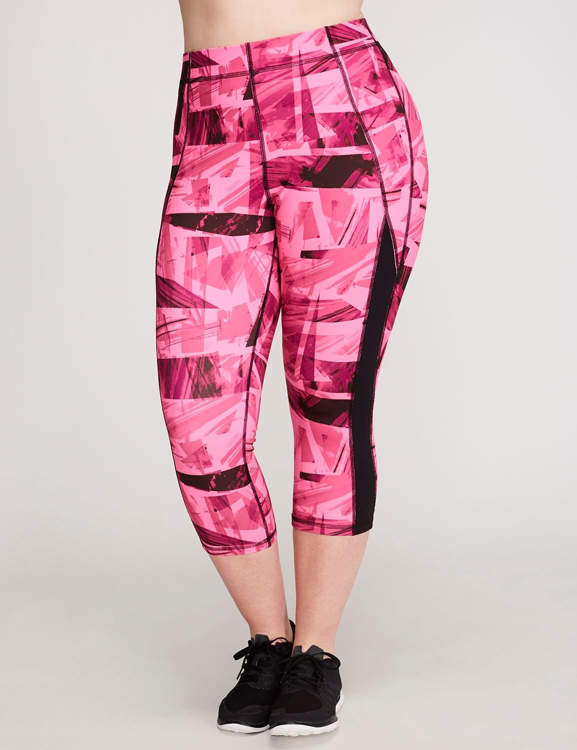 Lane Bryant Women's Wicking Spliced Active Capri Legging 26 / 28 Pink Flash