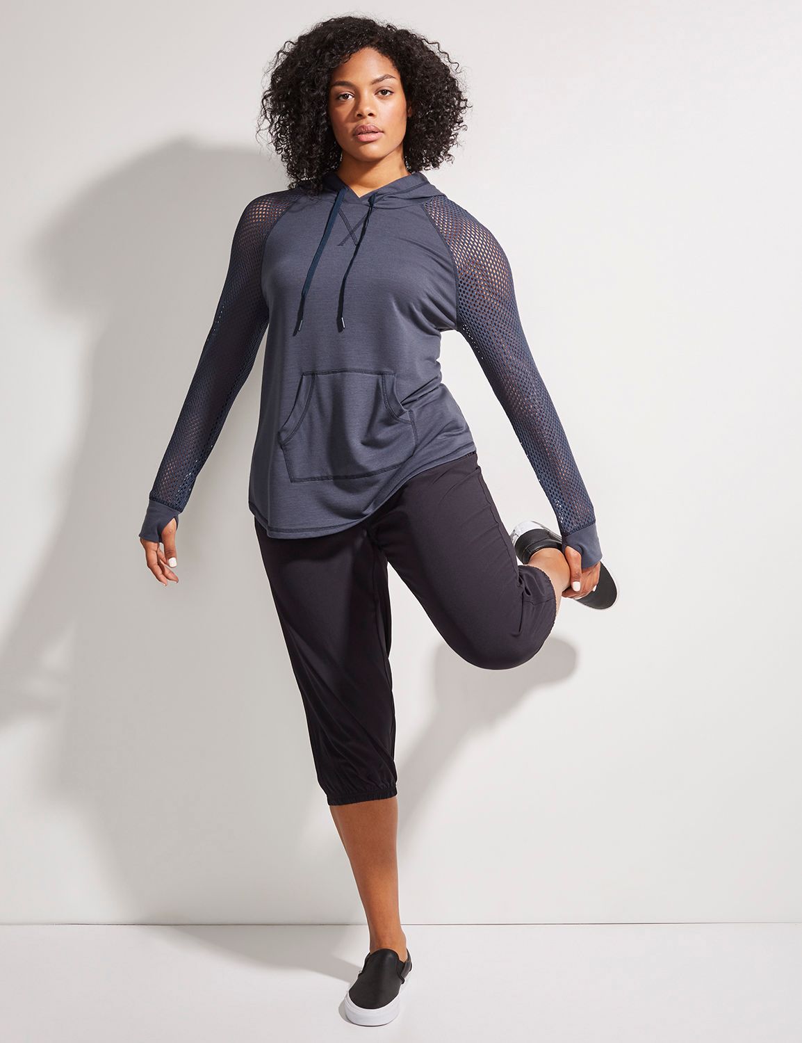 Lane Bryant Women's Performance Stretch Woven Active Capri 18 / 20 Black