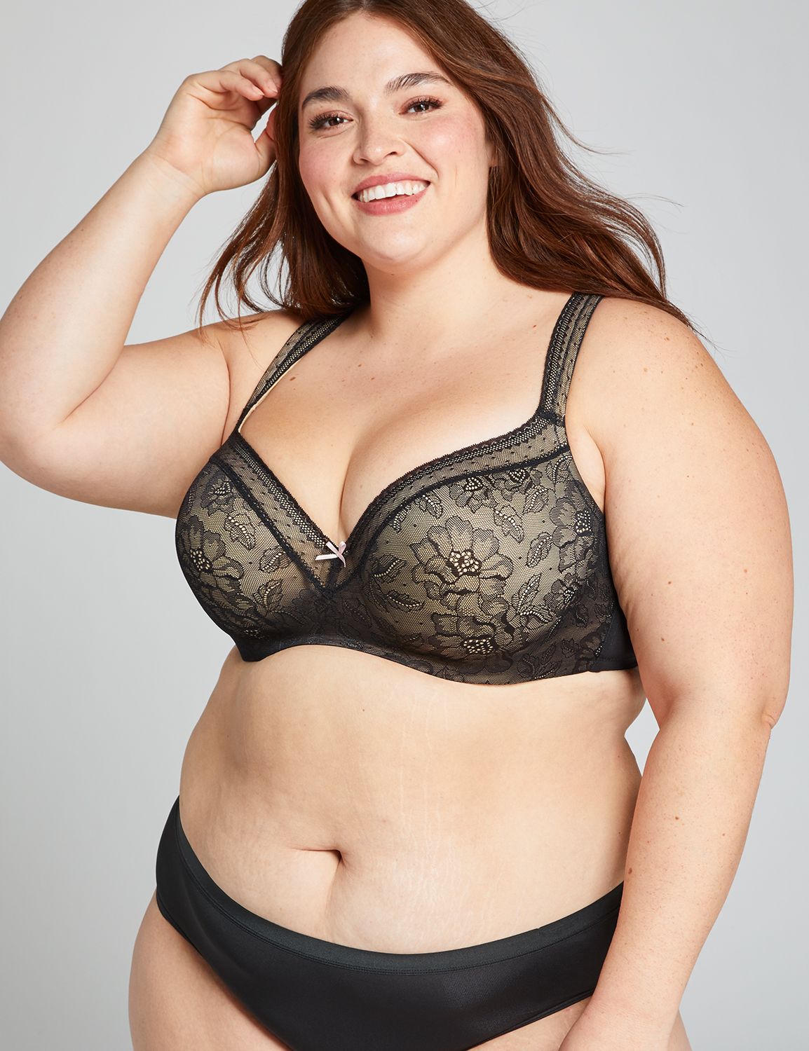 Details about   Sexy Balconette Modern Lace Lightly Lined Bra TEAL Cacique Lane Bryant  New