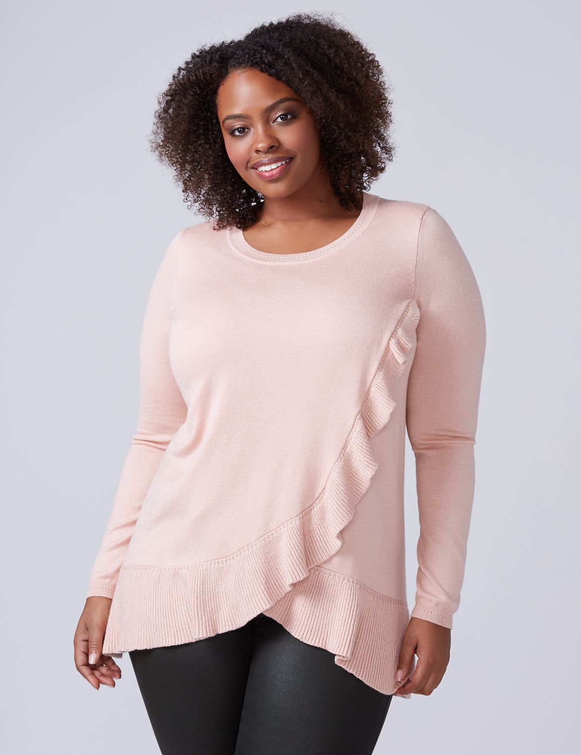 plus size ruffle sweater