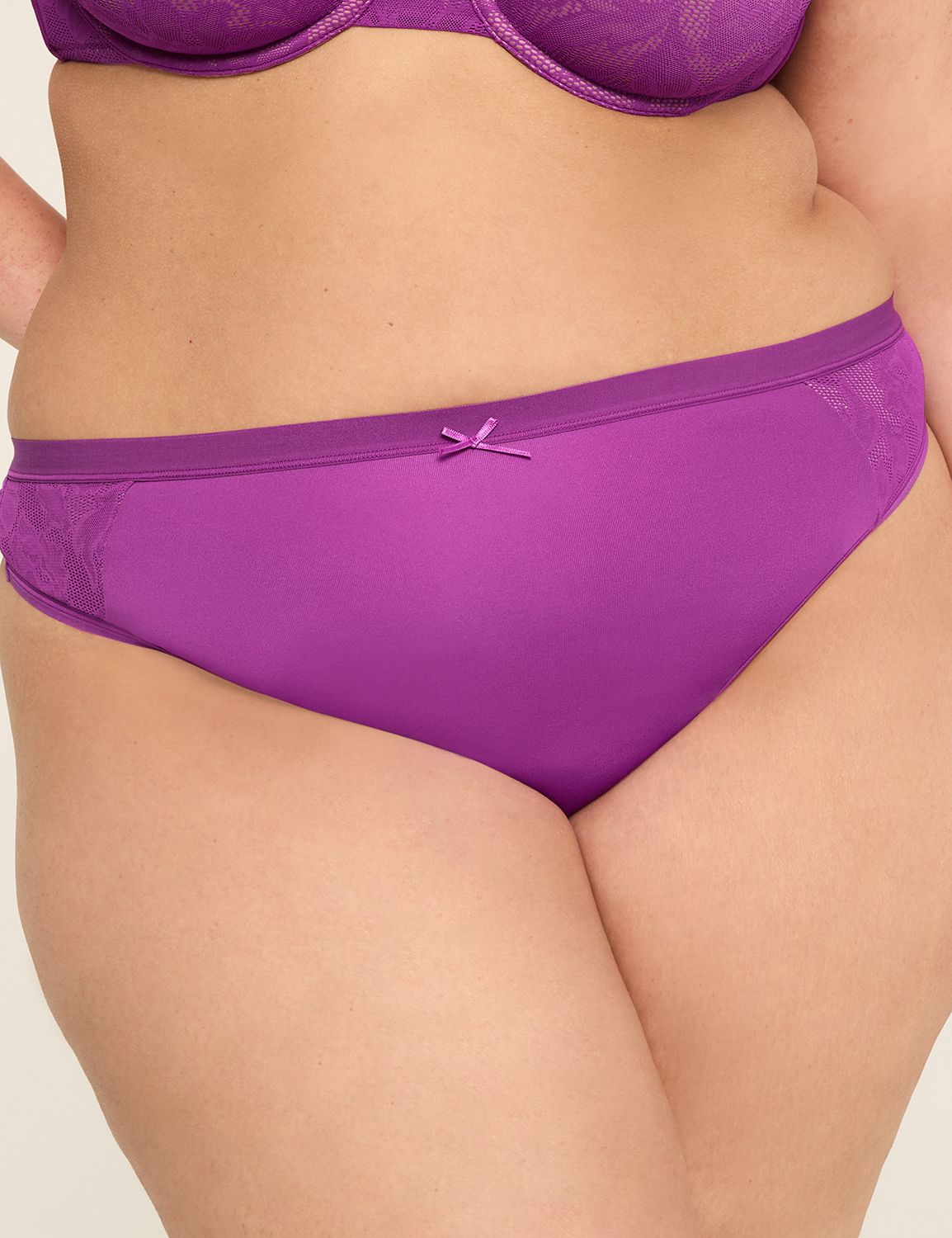 No-Show Thong Panty With Lace Trim