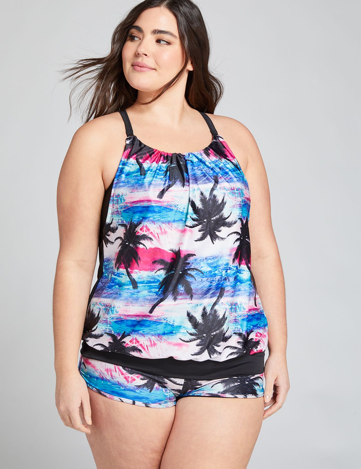 lane bryant blouson swim tank