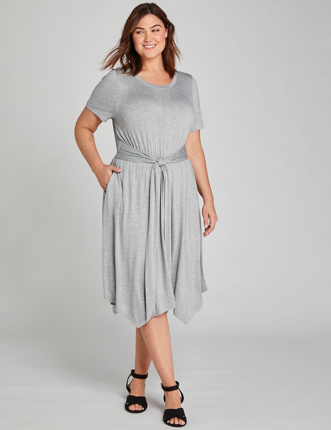 gray dress with sleeves