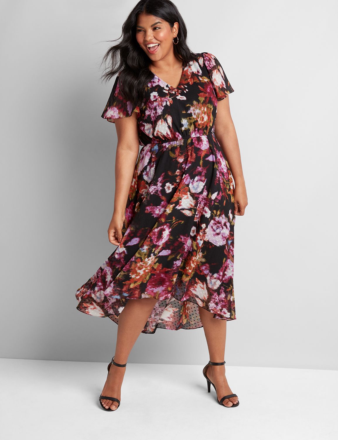 analise floral midi dress