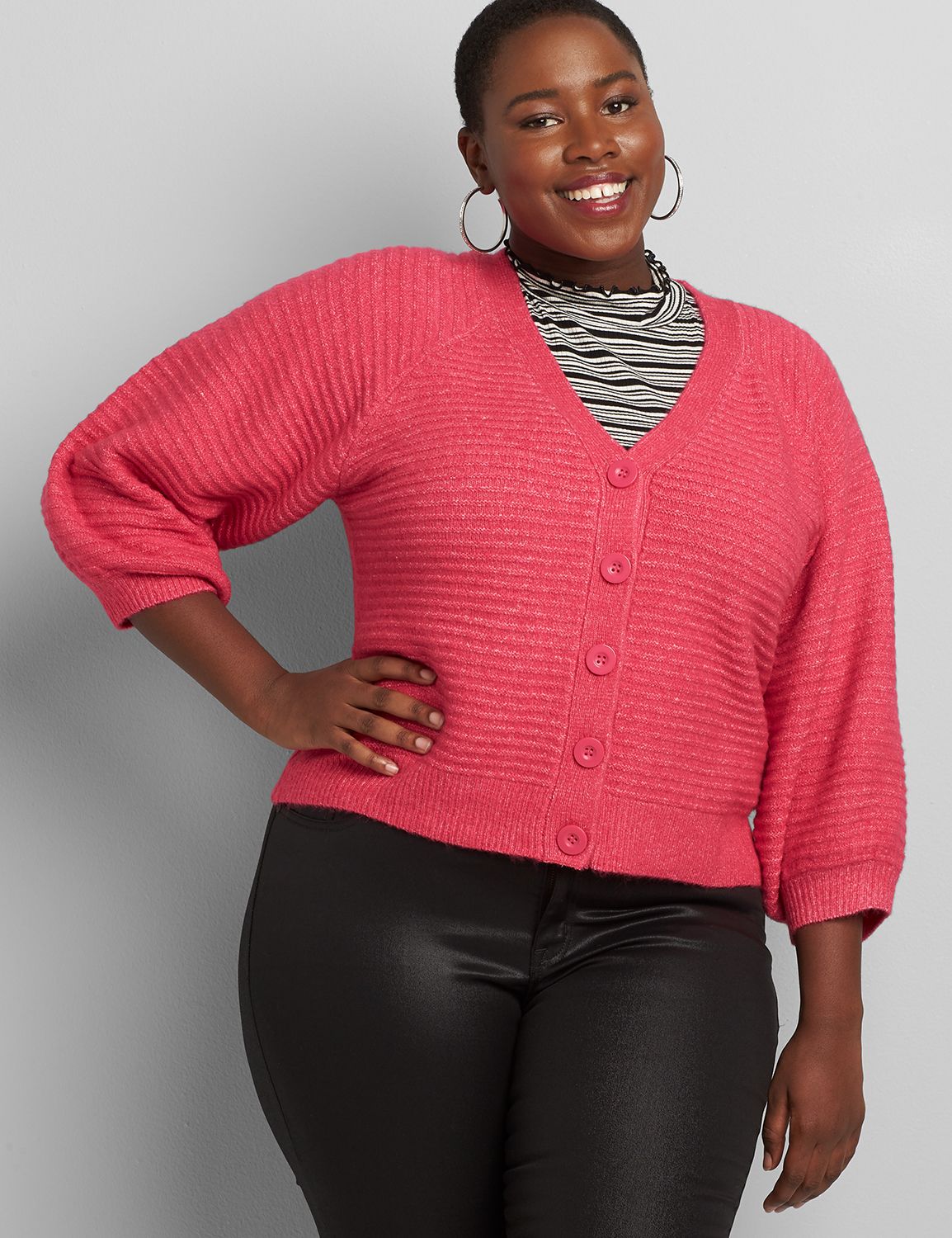 plus size button front cardigan