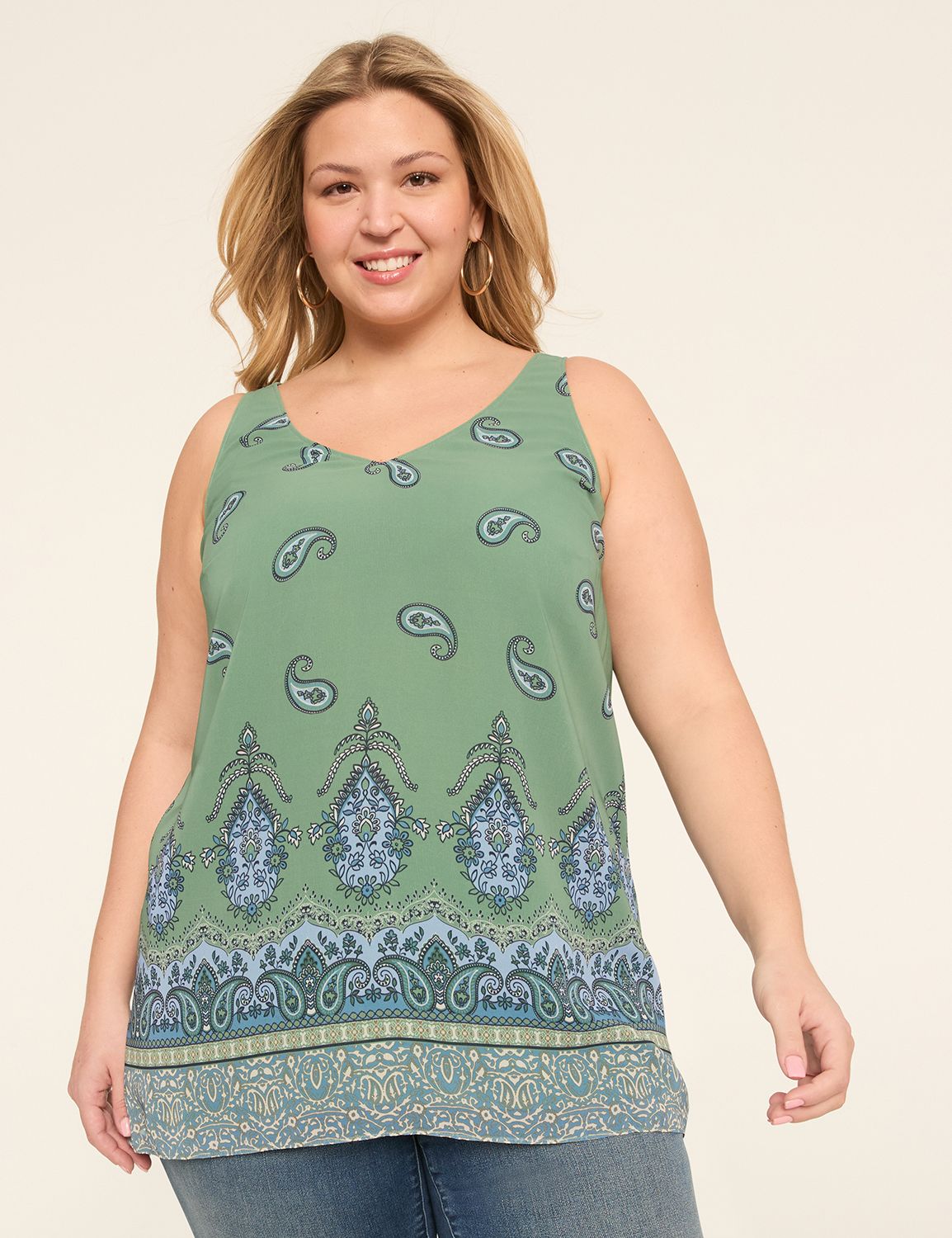 Sleeveless V Neck Swing Single Layer Tank