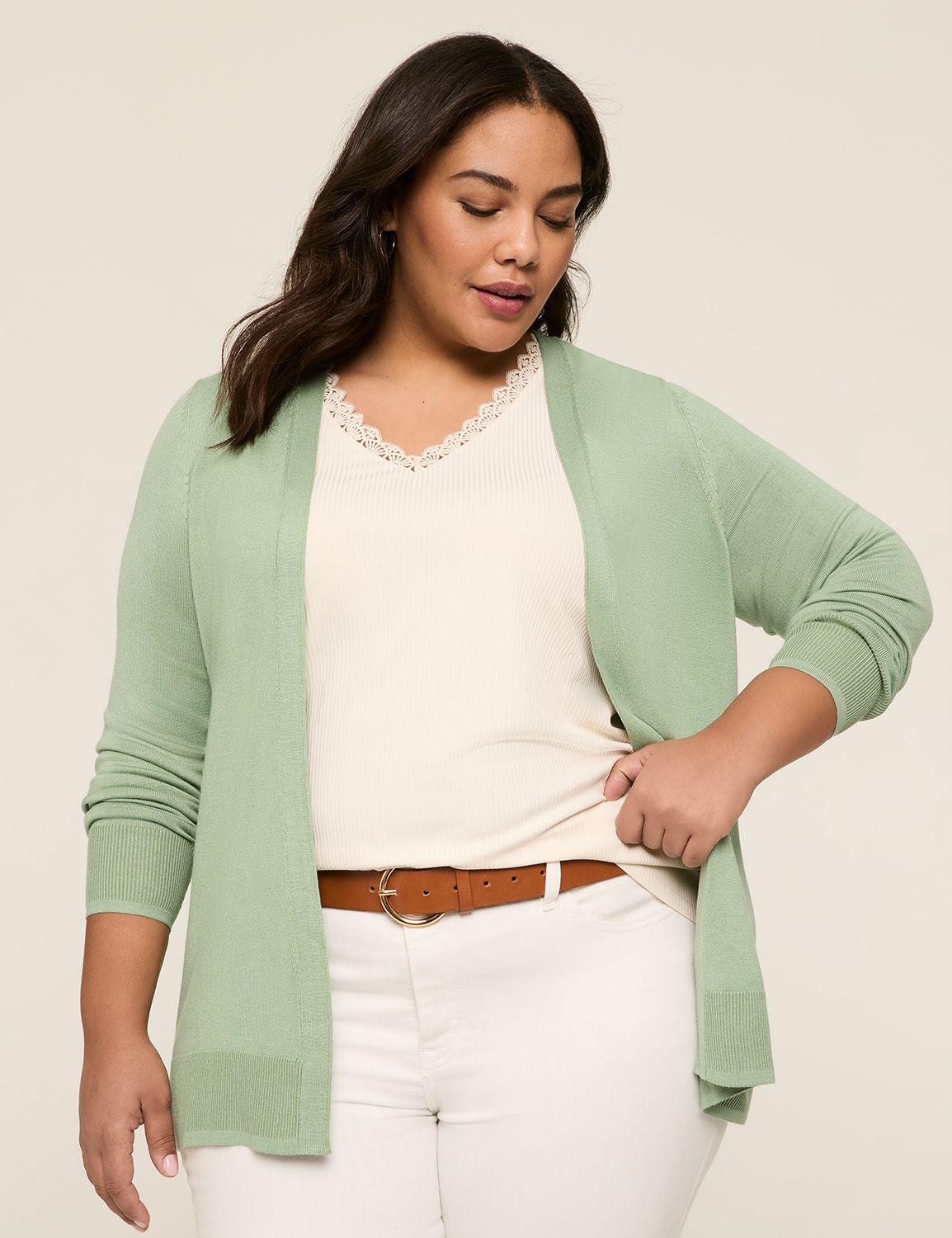 Modern Long-Sleeve Open-Front Cardigan