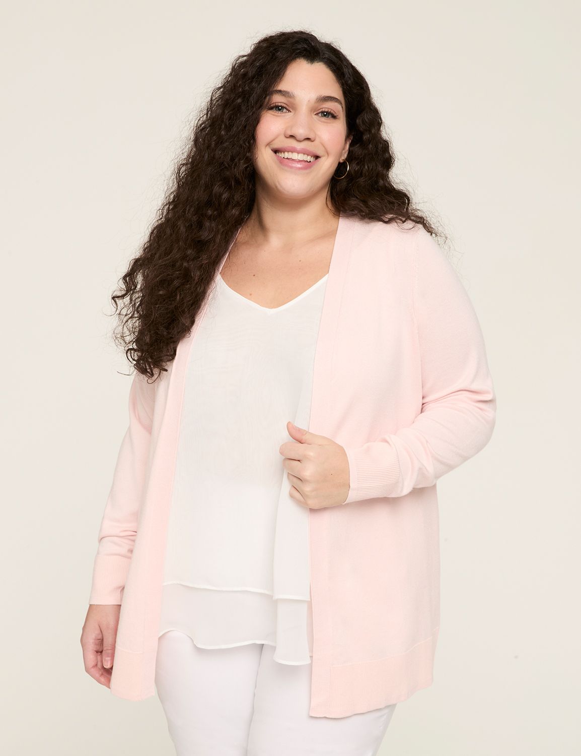 Modern Long-Sleeve Open-Front Cardigan