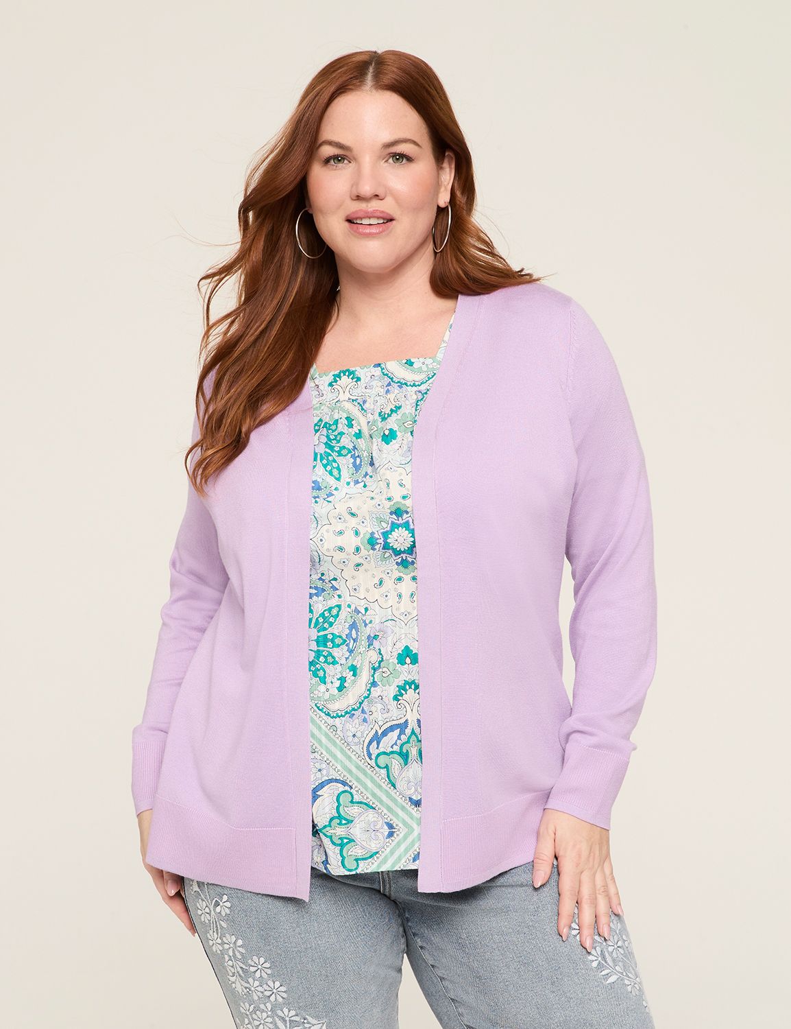 Modern Long-Sleeve Open-Front Cardigan