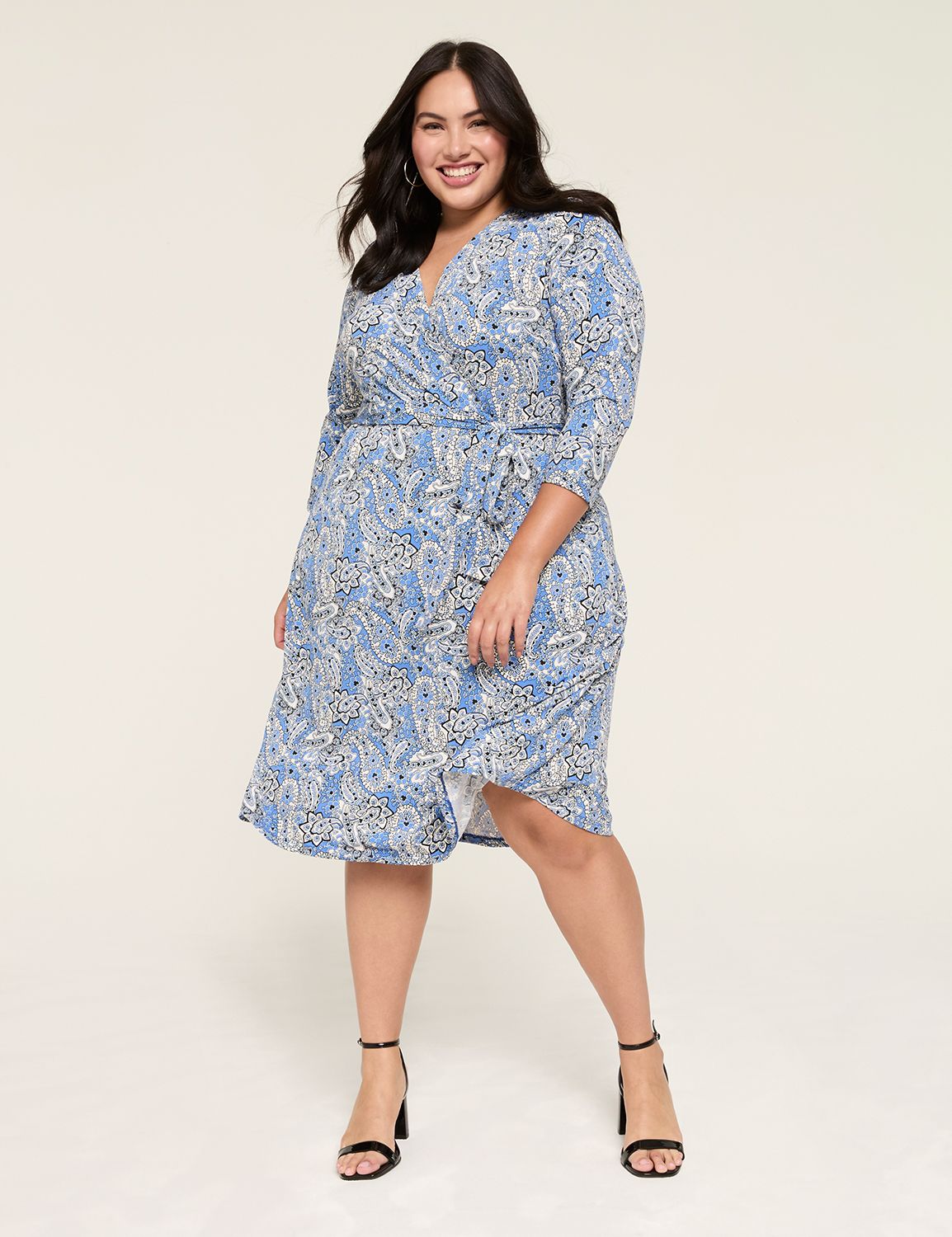 Faux-Wrap Jersey Dress
