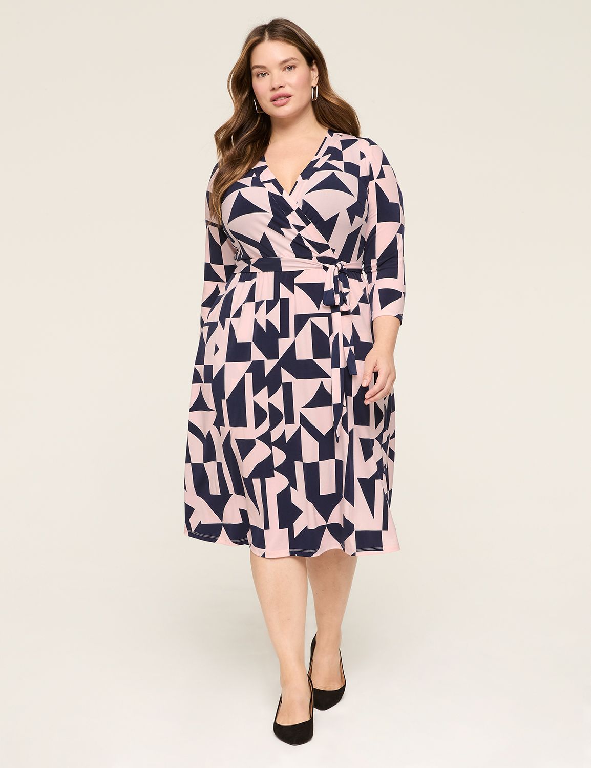 Faux-Wrap Jersey Dress