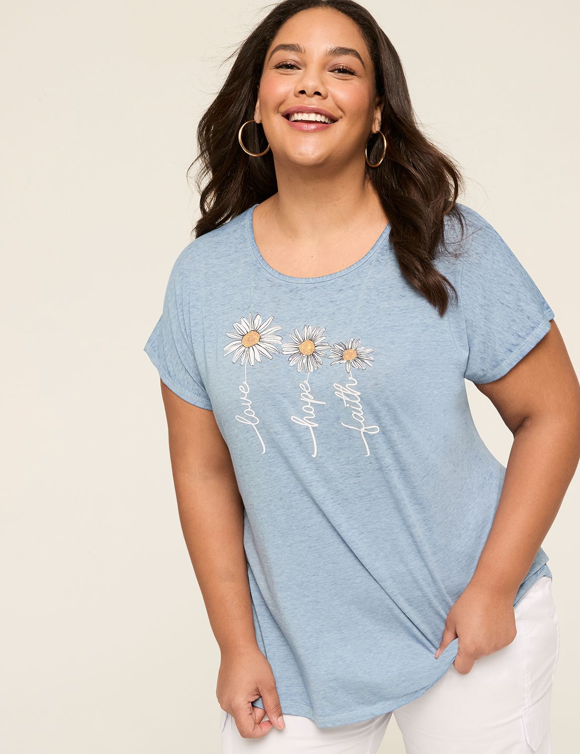 Strappy-Back Love Hope Faith Graphic Tee