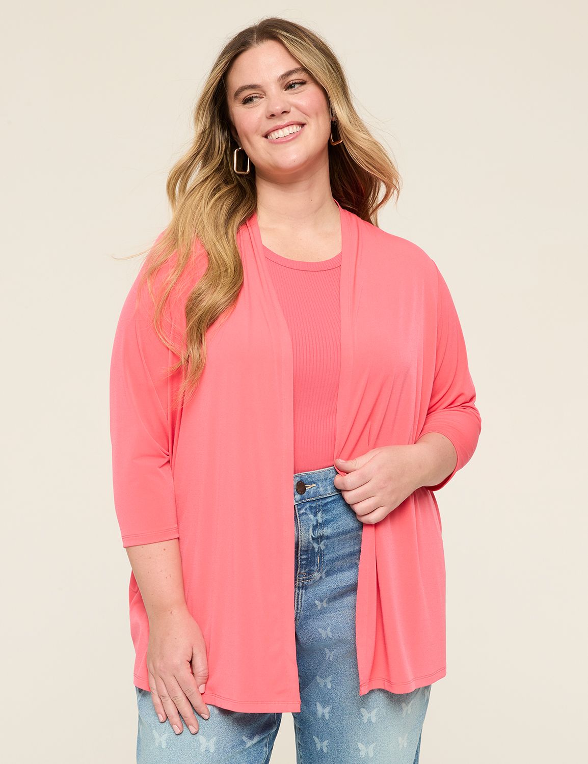 Long-Sleeve Open-Front Overpiece