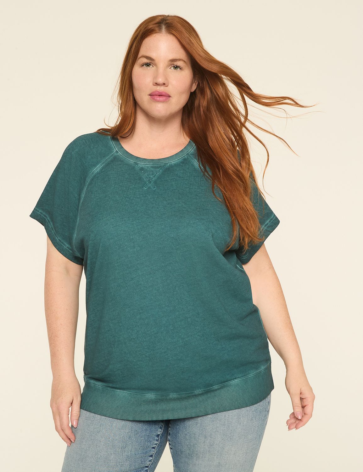 Short Sleeve Crew-Neck Sweatshirt