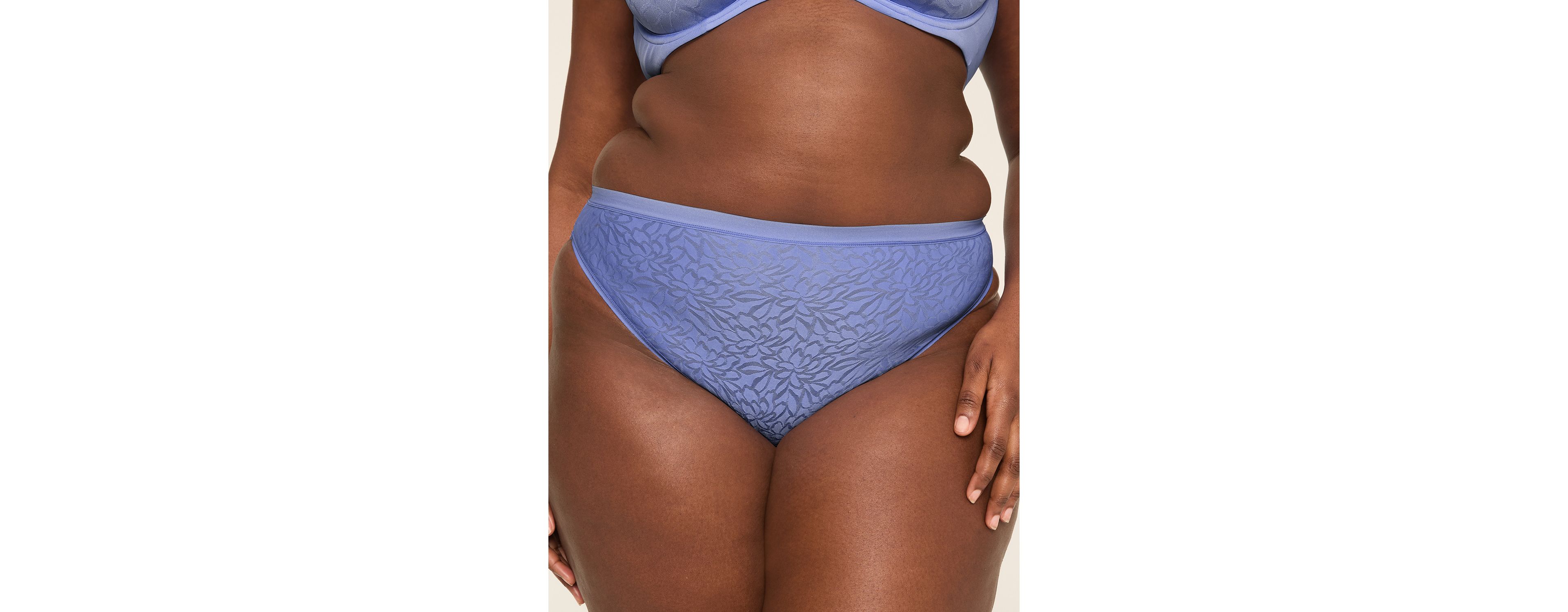 No-Show French Cut Brief Panty With Textured Lace