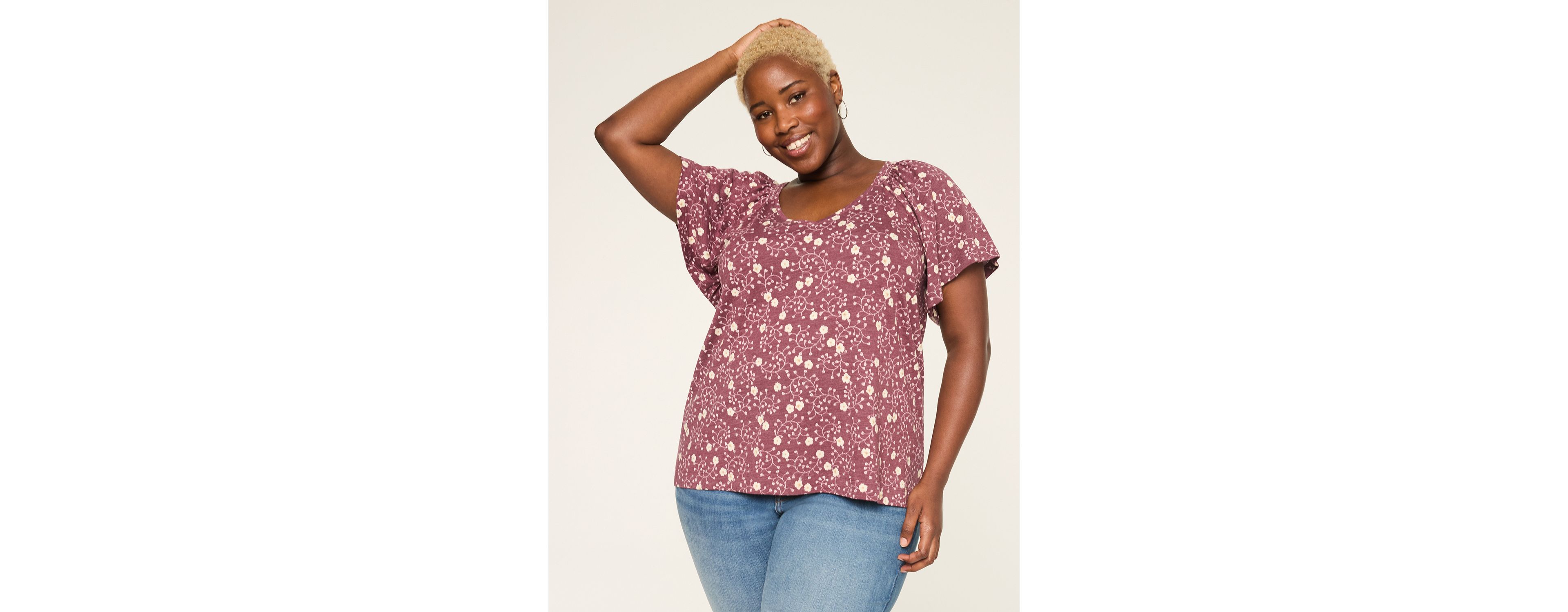 Smocked V-Neck Top