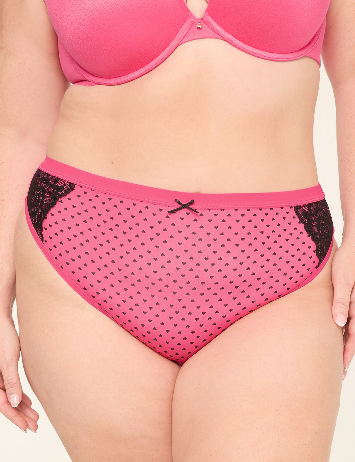 No-Show Lined-Lace French Cut Brief