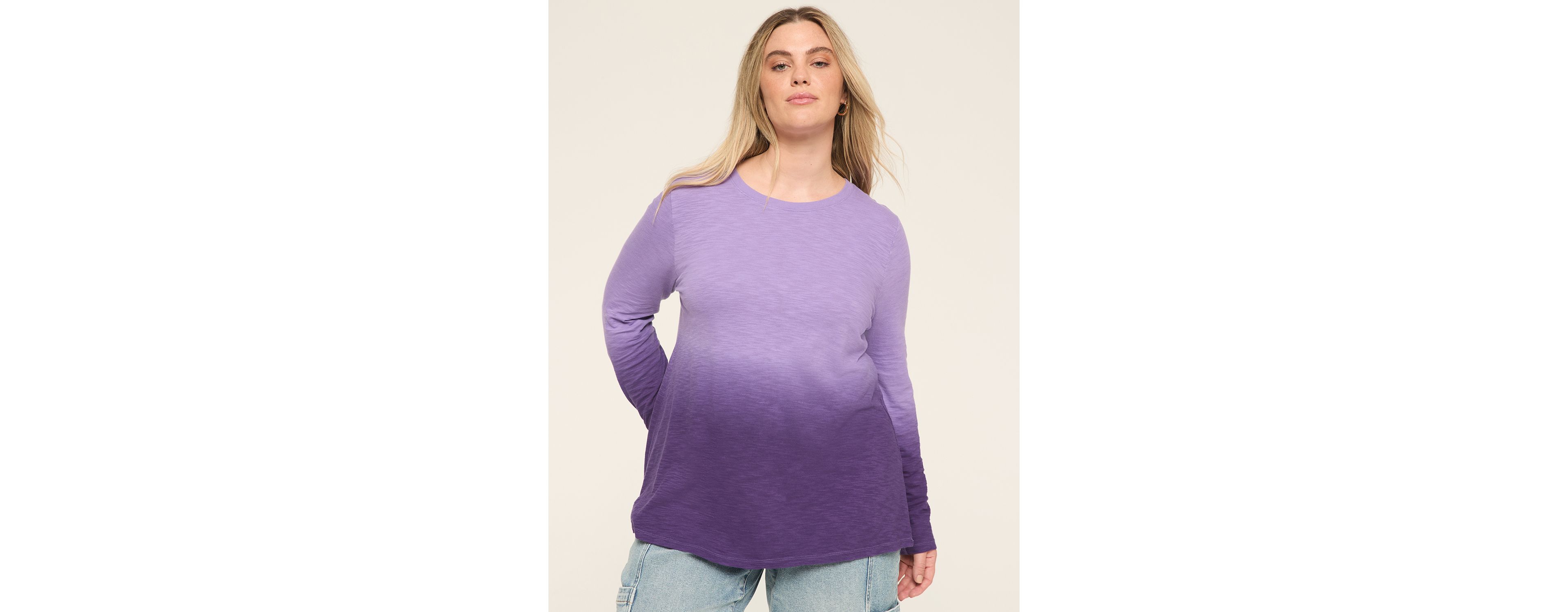 Long-Sleeve Crew-Neck Layering Tee