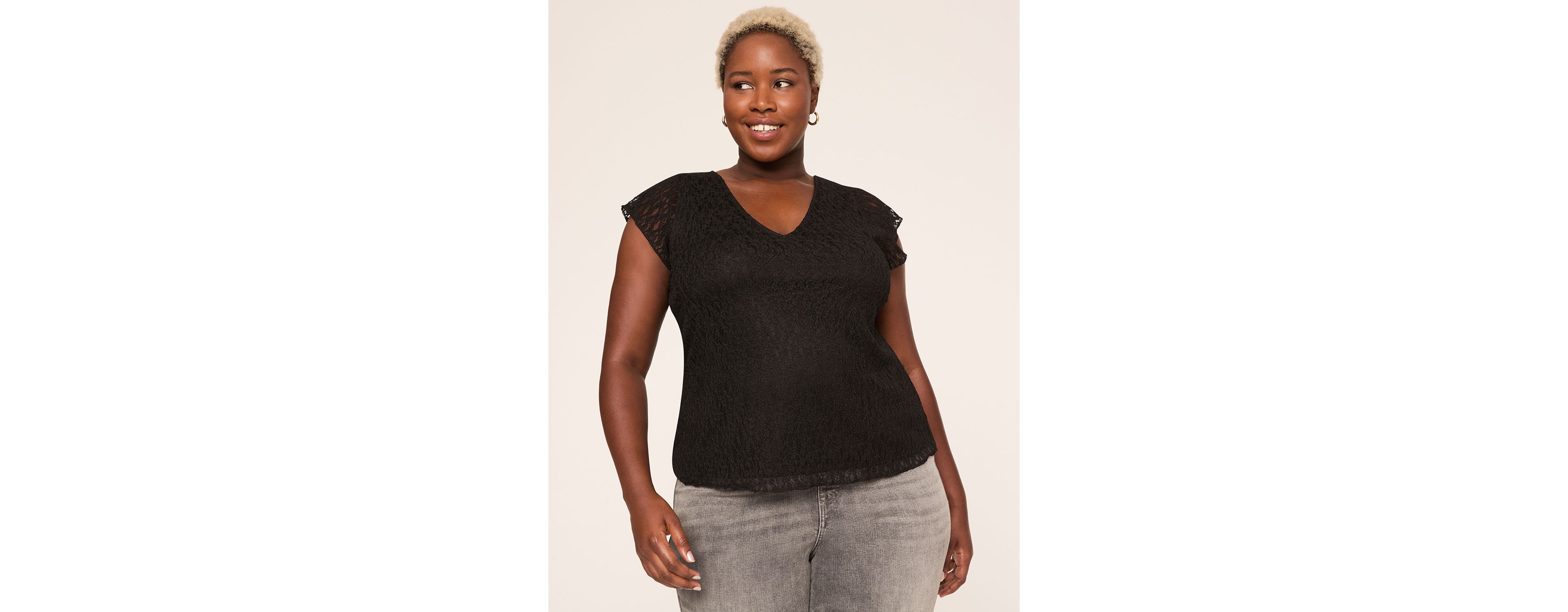 Tie-Back V-Neck Lace Top