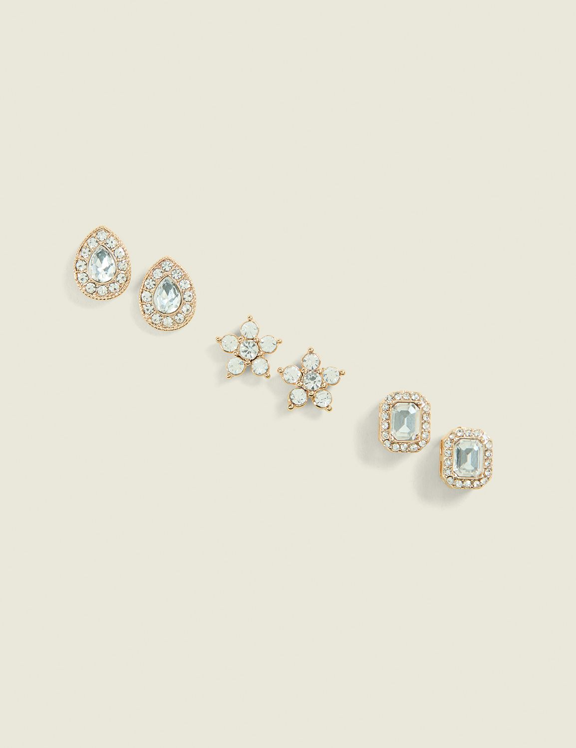 Goldtone Sparkle 3-Pack Earring