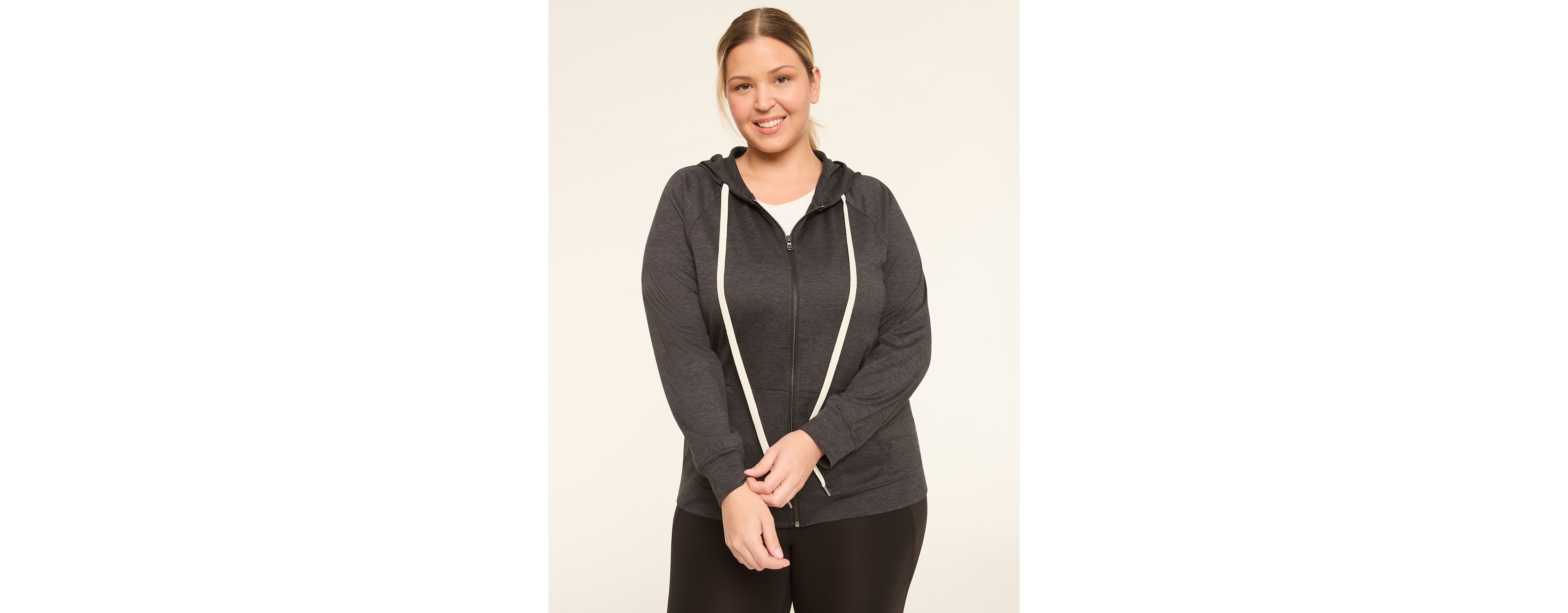 LIVI Soft Marl Zip-Front Hoodie