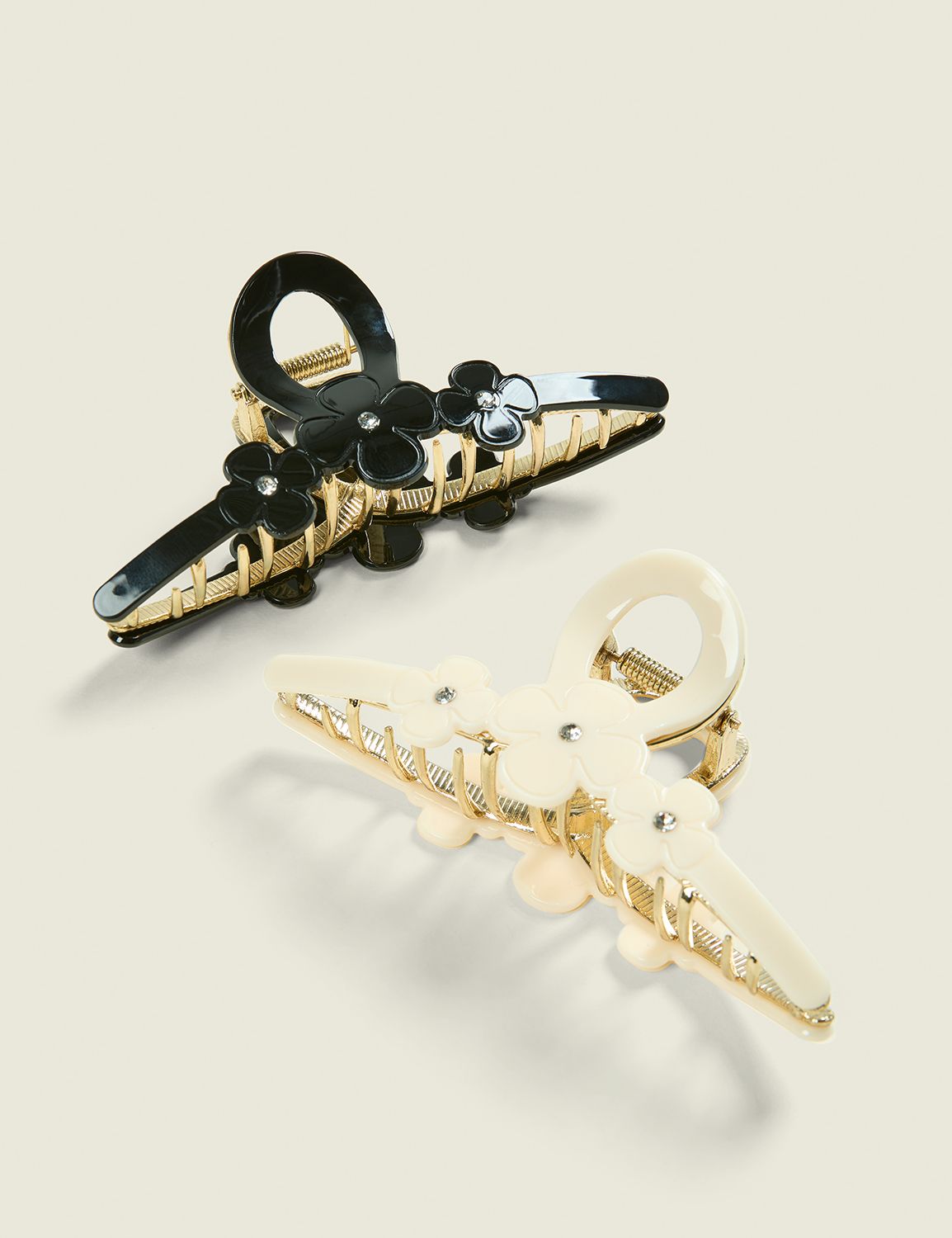 Embellished Floral Hair Clip 2-Pack