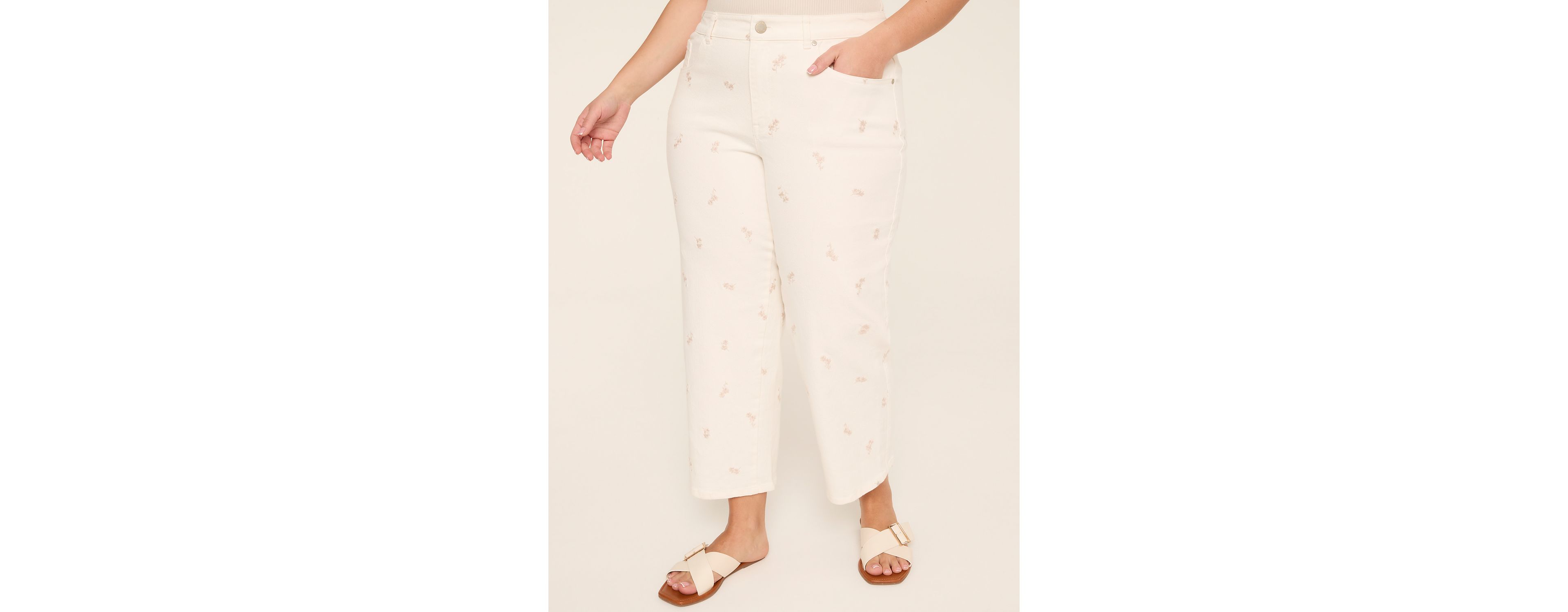 High-Rise Ankle Embroidered Jean
