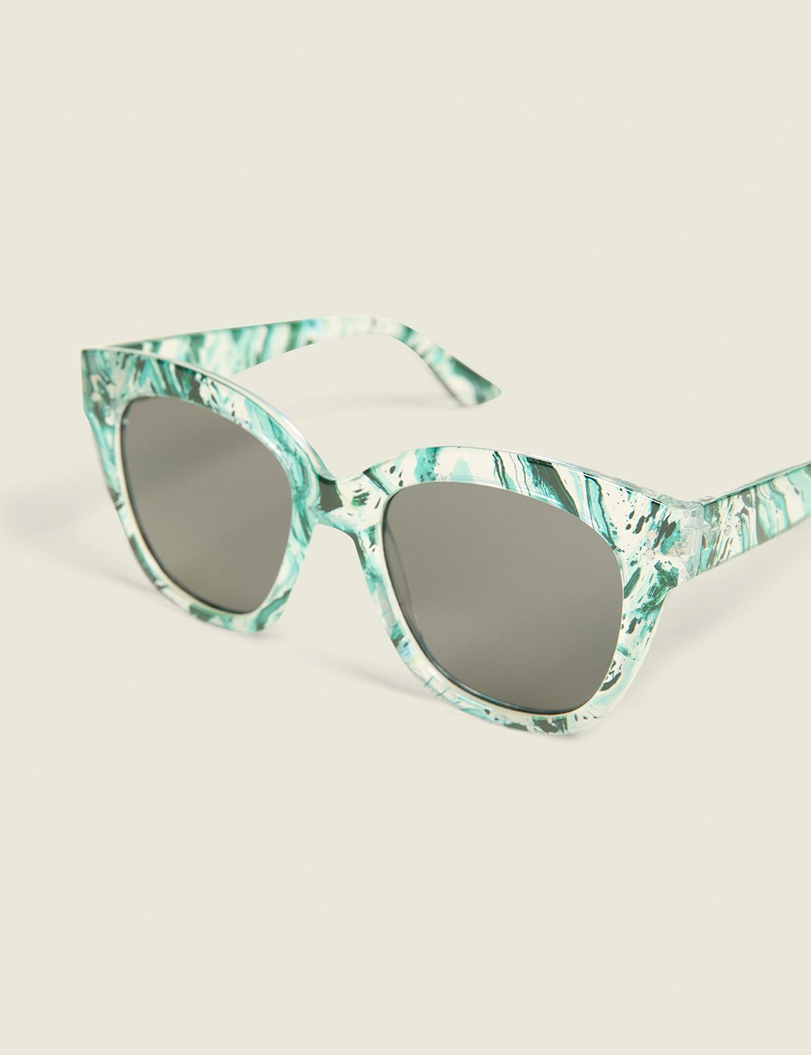 Green Marble Print Sunglesses