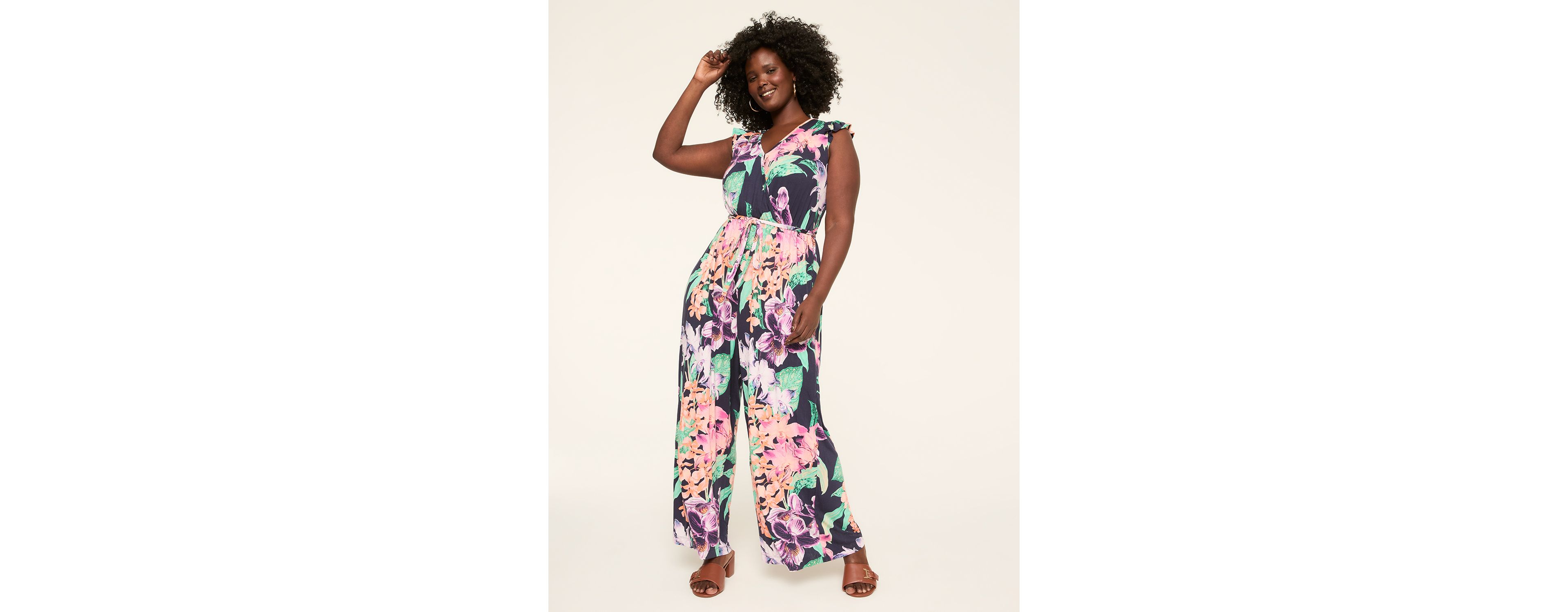 Surplice Neck Tie Waist Jumpsuit