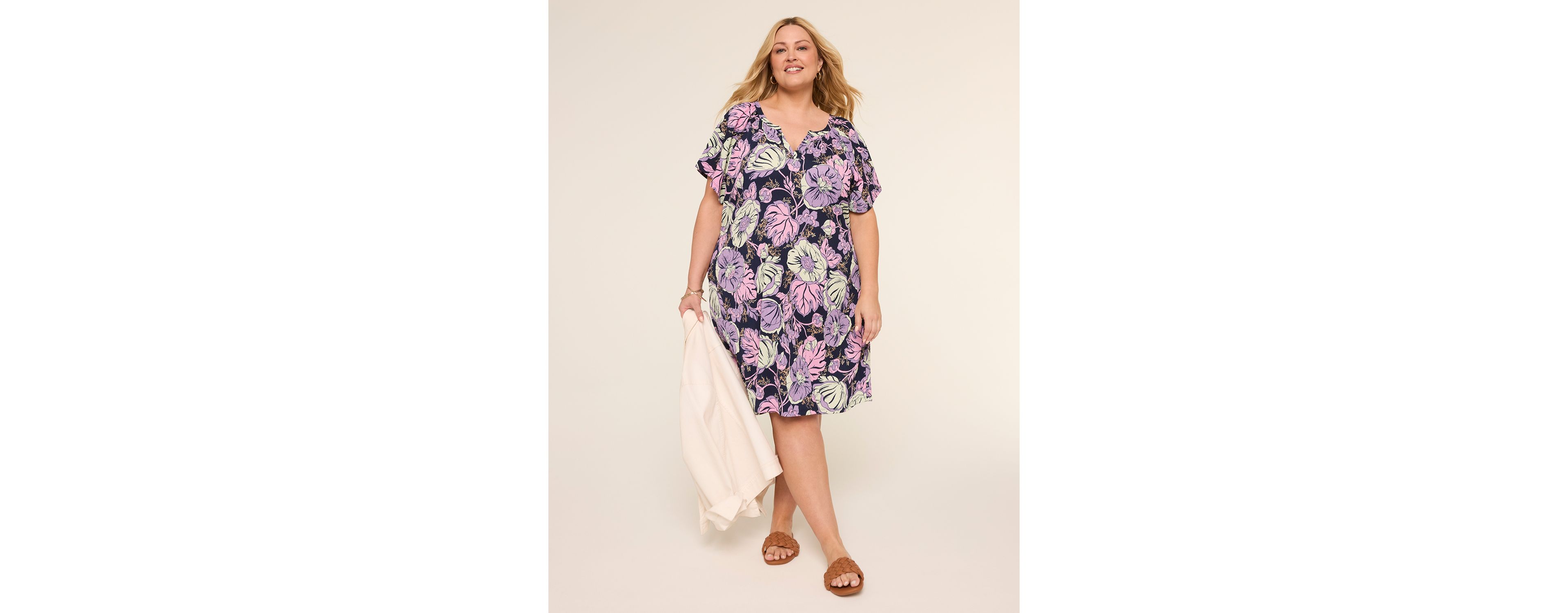 Notch-Neck Short Dress