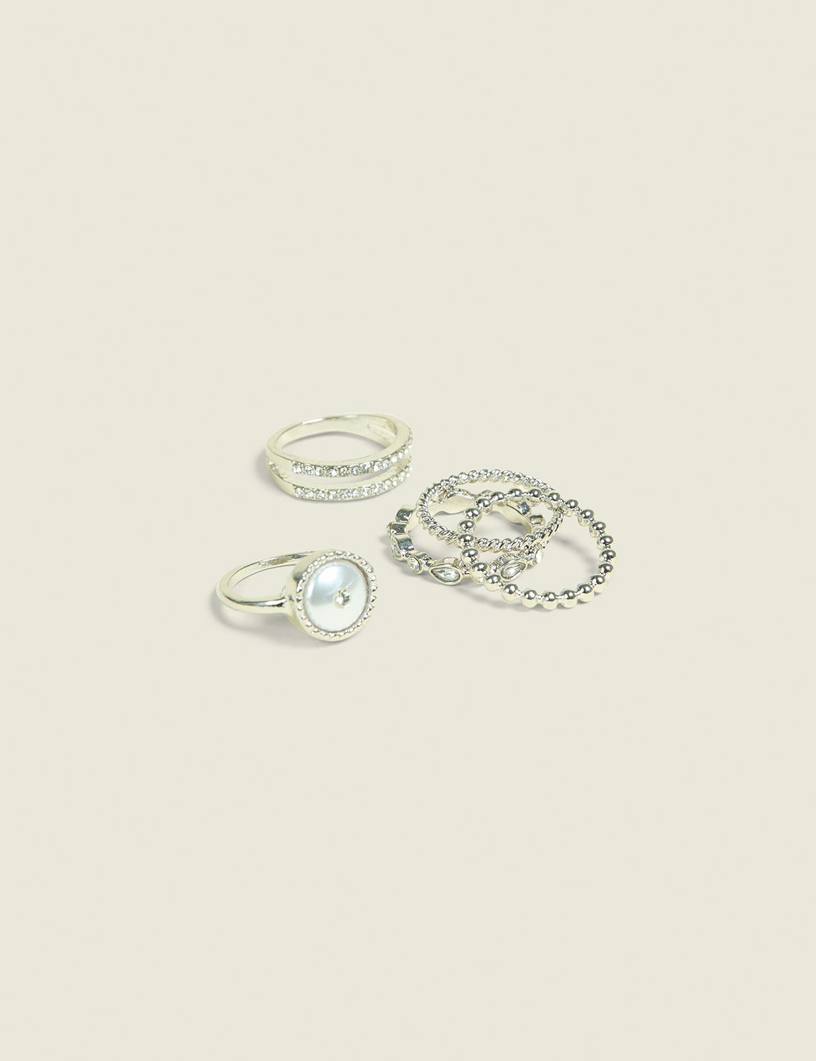 Polished Pearlized Ring Stack
