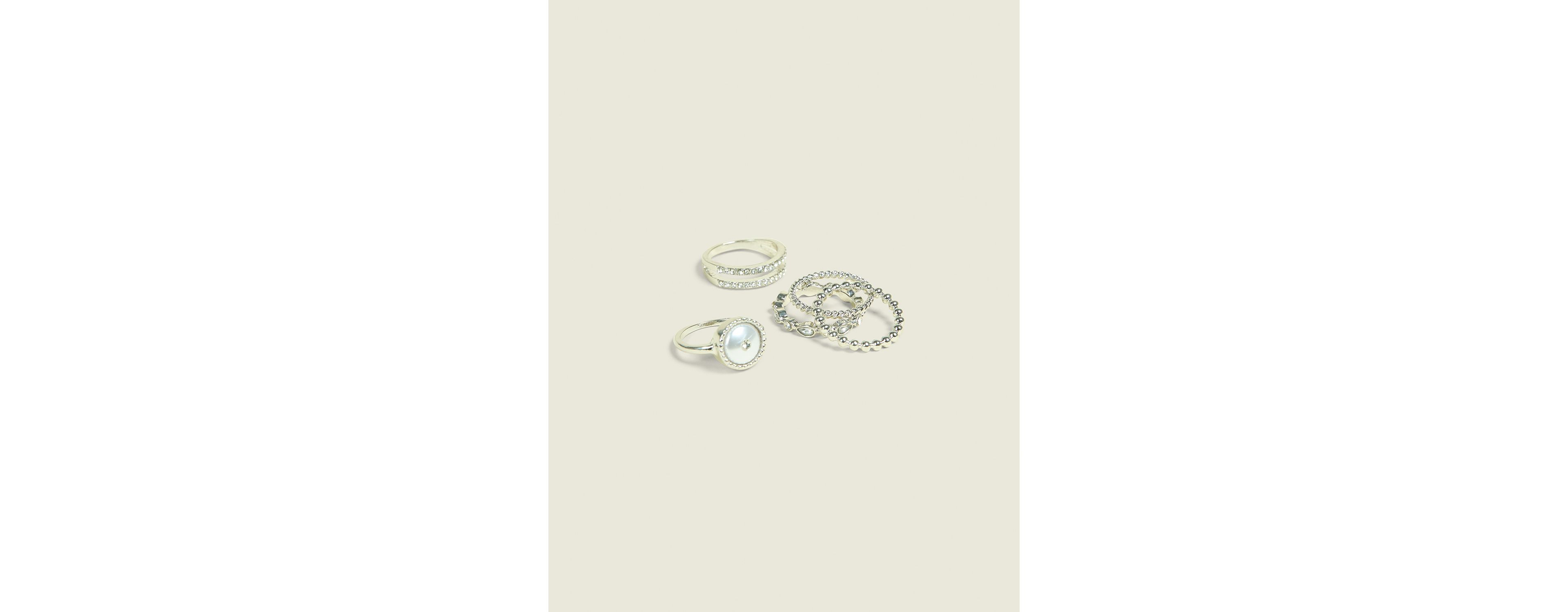 Polished Pearlized Ring Stack