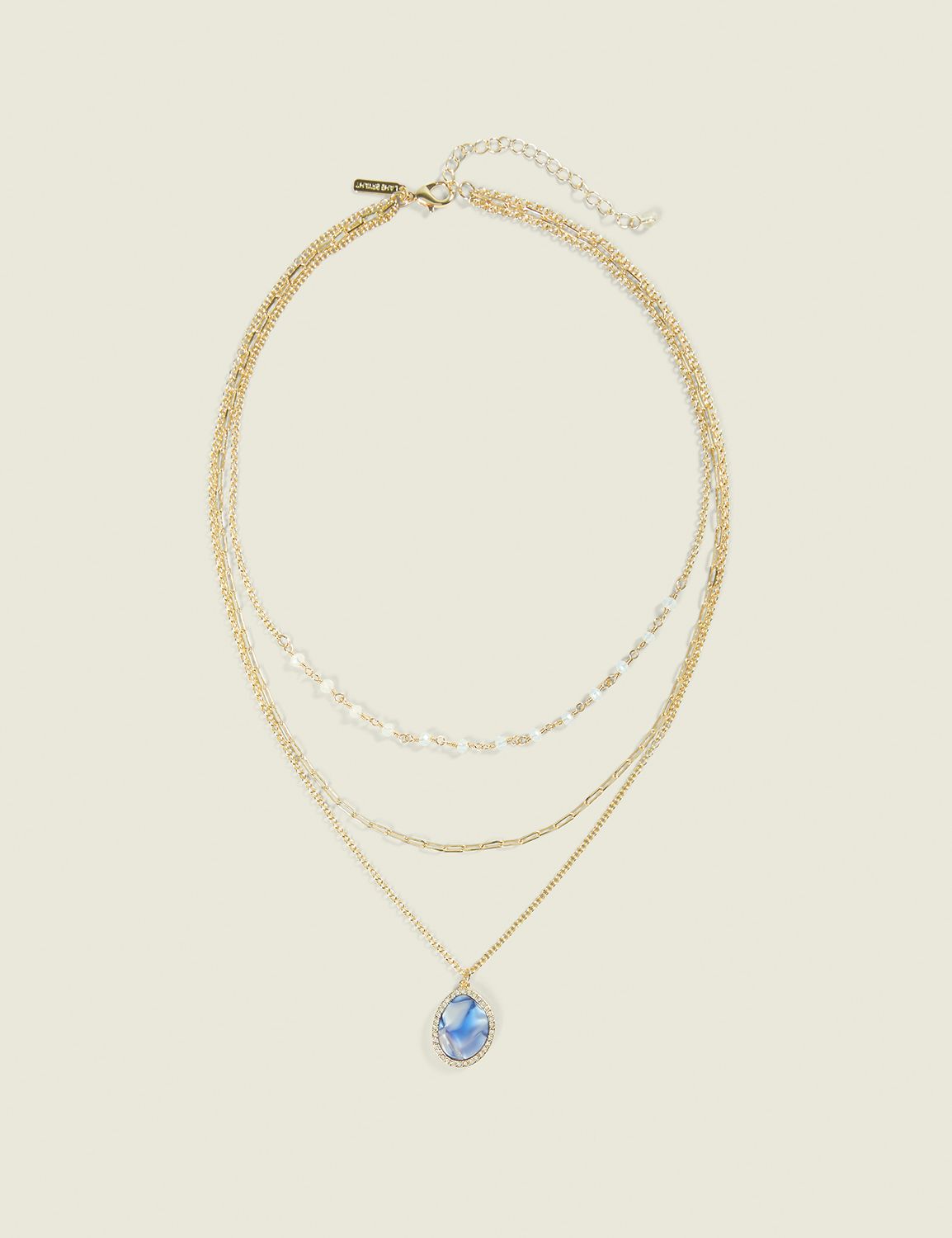 Blue Marble Multi Row Necklace