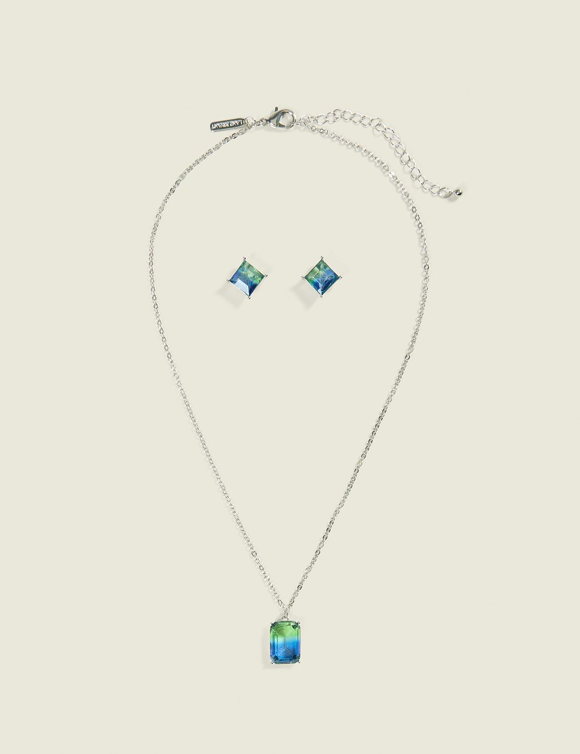 Blue & Green Ombre Necklace & Earring Set