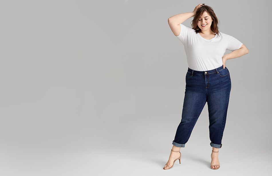 plus size girlfriend jeans