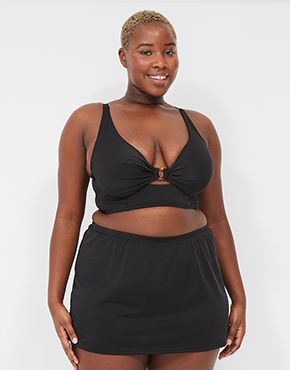 Swim by Cacique Solid Black Swimsuit Top Size XL (40D) - 52% off