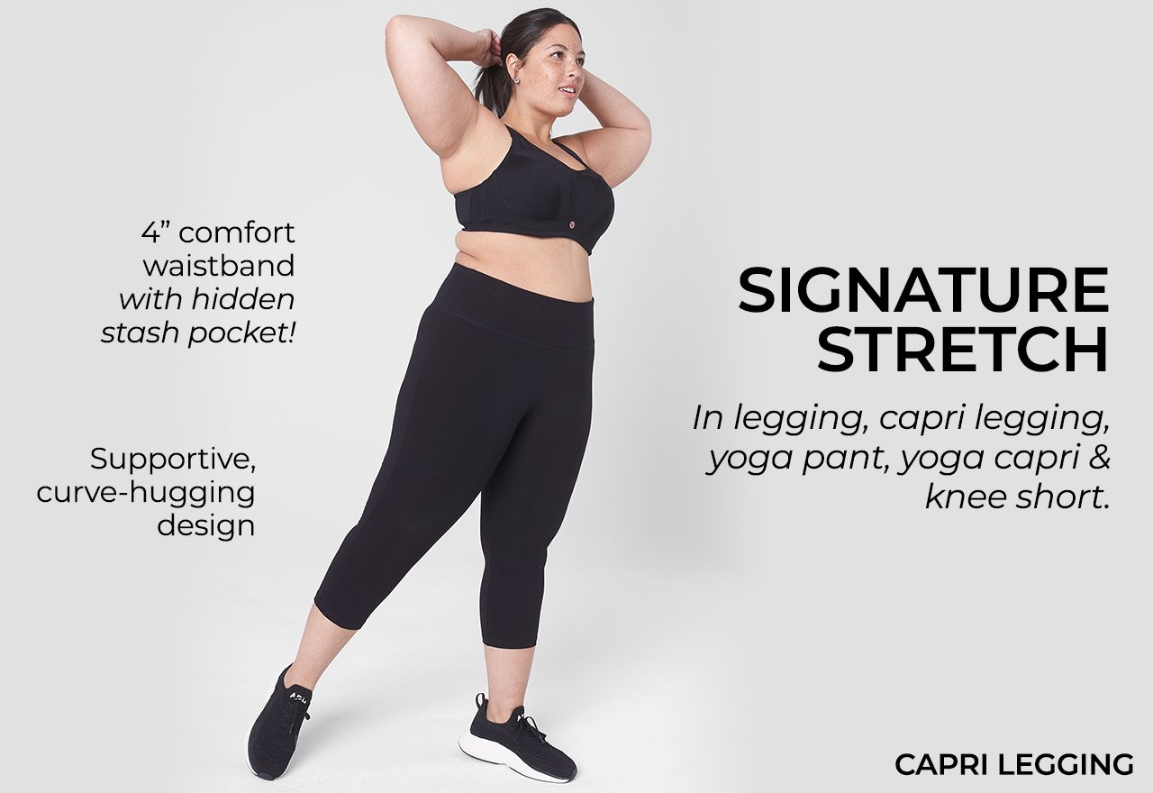 Women's Capri Pants Plus Size Workout Capri Leggings Stretchy Yoga
