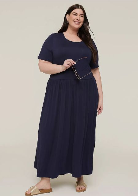 aym dresses Ava Reversible Maxi Dress – Off-Shoulder Knit Midi Dress size:4L LowStock:43558458490931