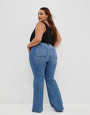 Photo of model in Lane Bryant curvy fit jeans