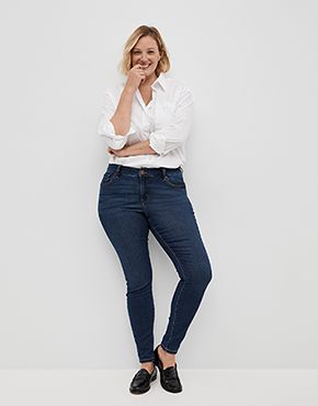 Photo of model in Lane Bryant signature fit jeans