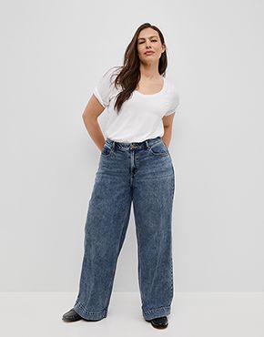 Plus size wide leg jeans