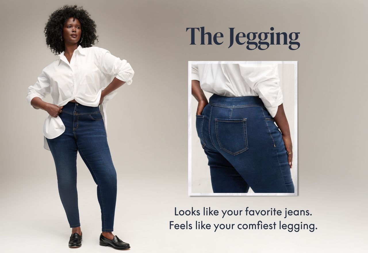 model in new curvy fit jeans