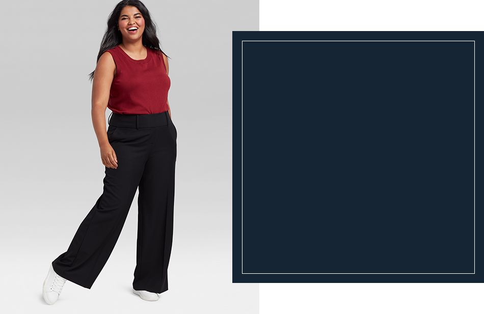 women's plus size wide leg dress pants