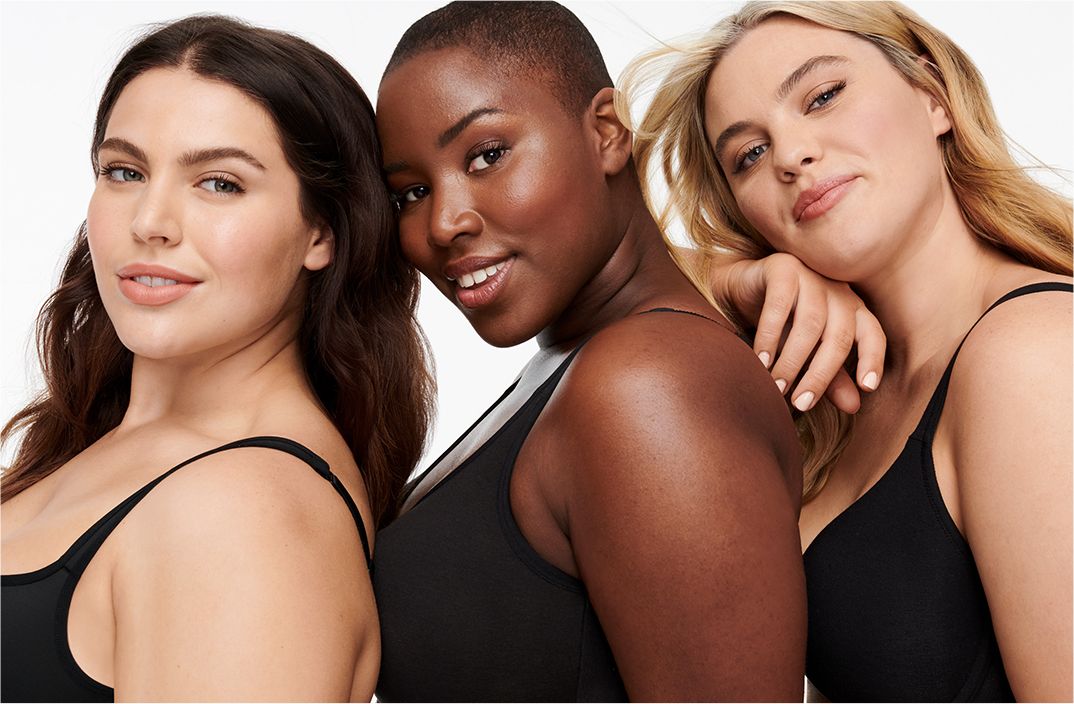Photo of three models wearing Cacique bras