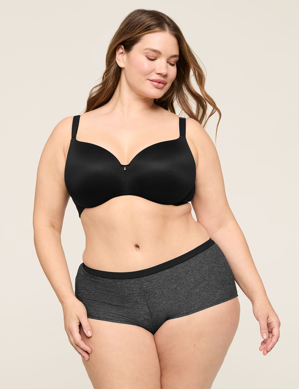 Lane Bryant Invisible Backsmoother Lightly Lined Balconette Bra 48D Black