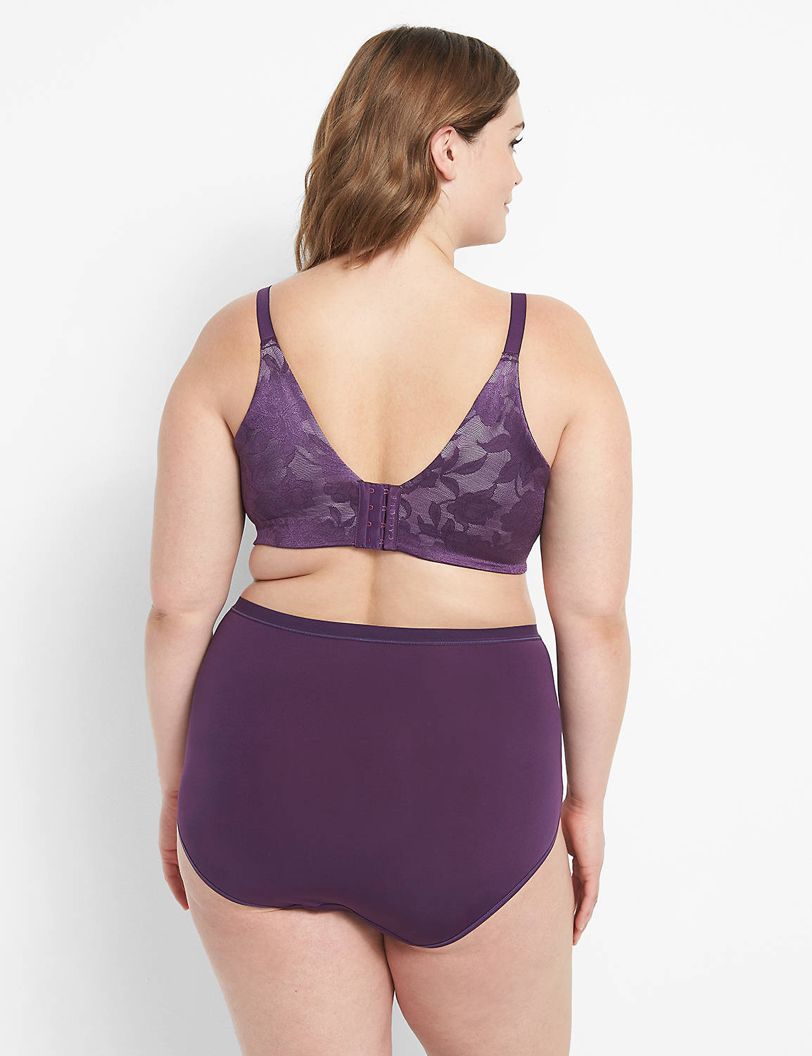 Backsmoothing Lightly Lined Full Coverage UW with Satin Lace - 1112964 F -  1115331 S:PANTONE Purple Pennant:44C