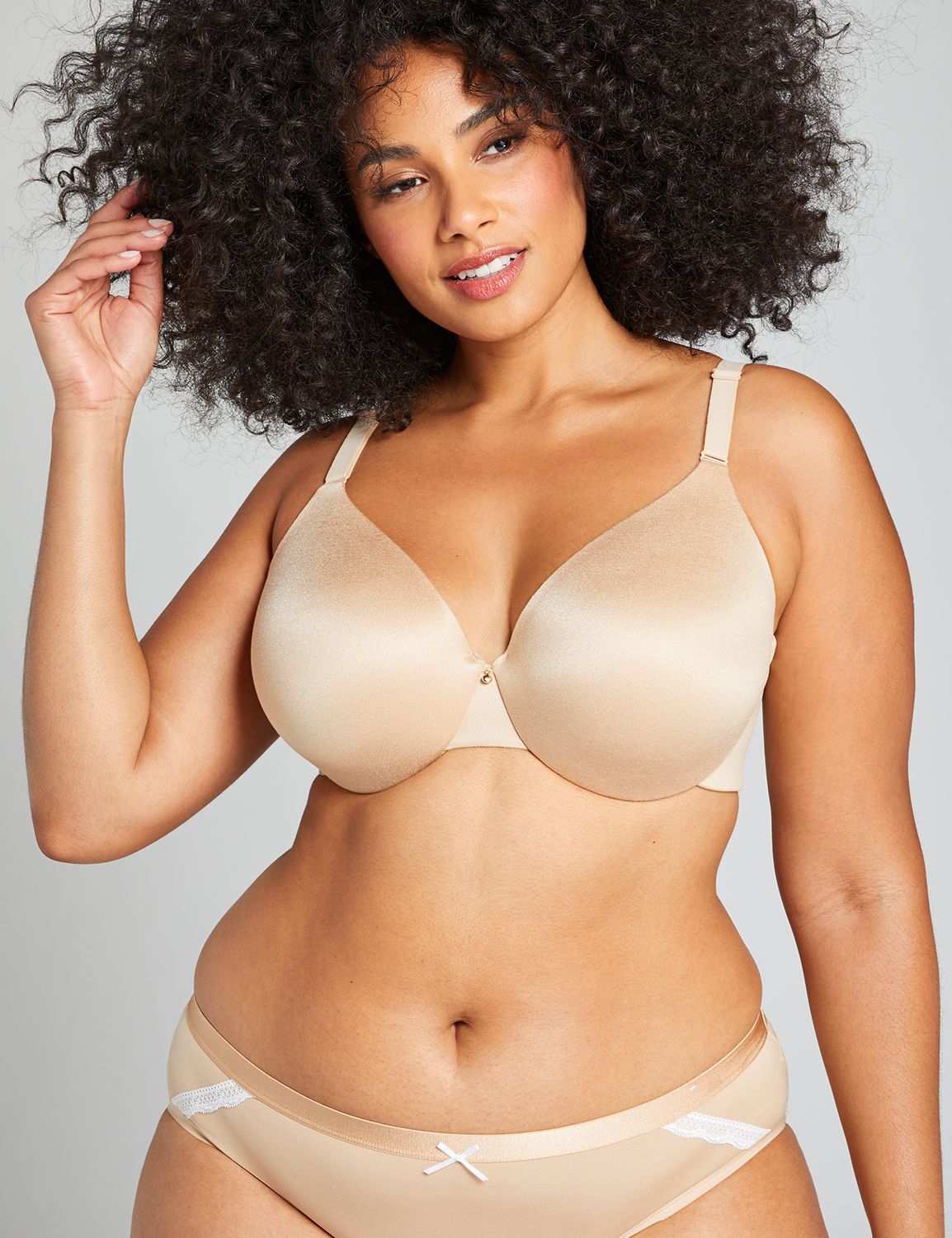 Cacique Bra Full Coverage Smooth Back Smoother Underwire Lane Bryant Beige  44C