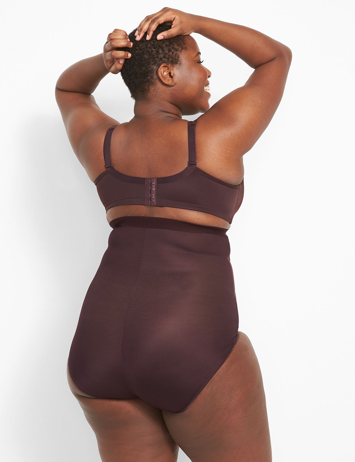 Shape by Cacique High-Waist Brief 1085251-Y:PANTONE Chocolate Plum:26/28