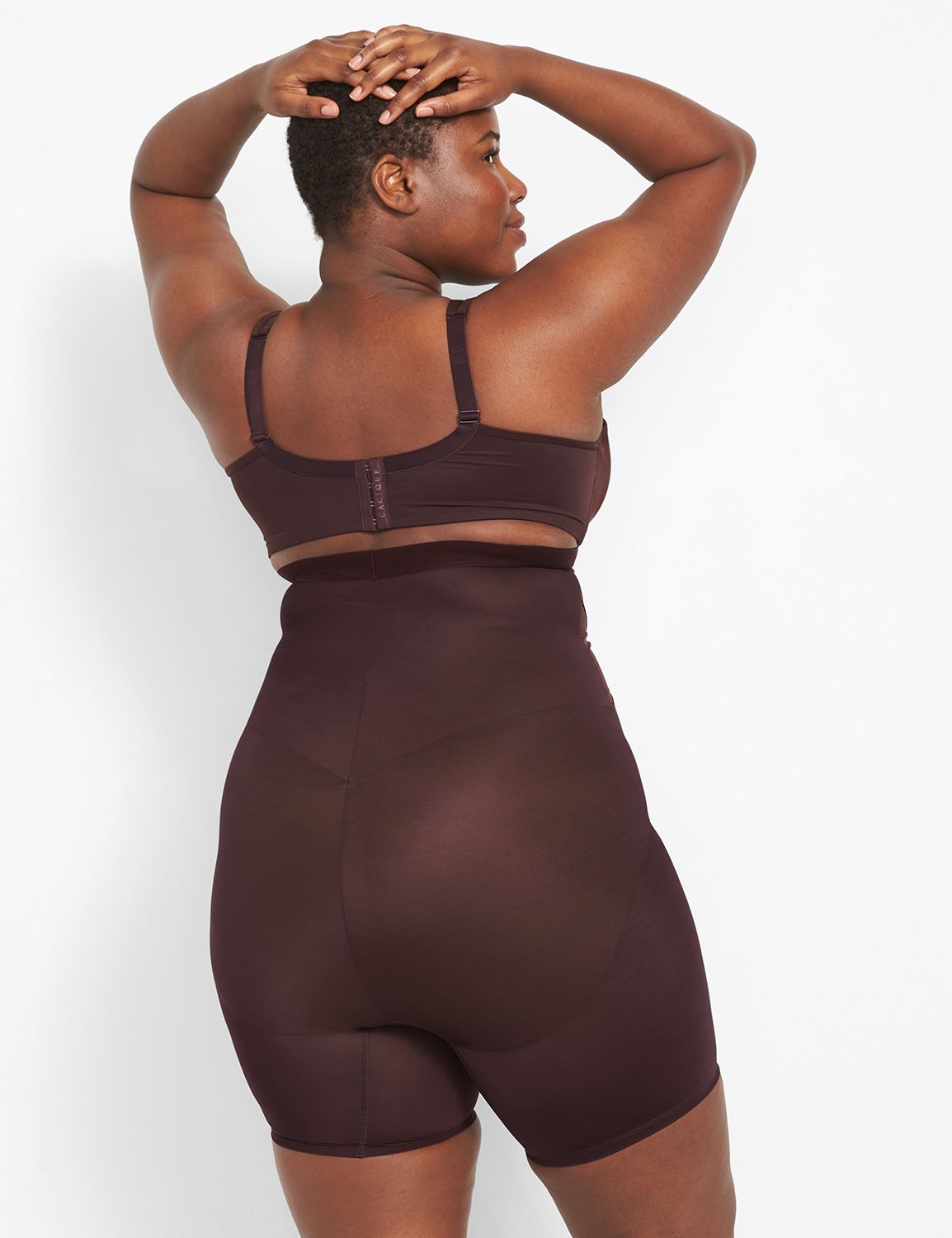 Shape by Cacique High-Waist Thigh Shaper 1085255-Y:PANTONE Chocolate  Plum:26/28