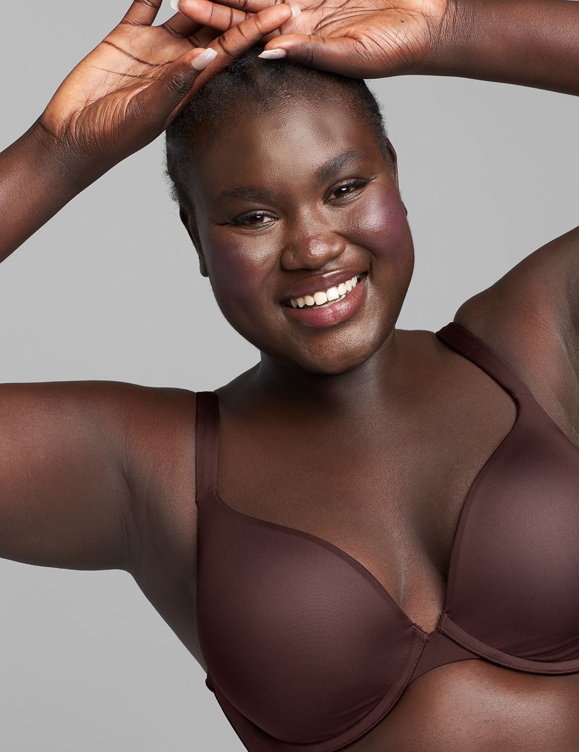 Add One Cup Cocoa Plus Size Wide Band Push Up Bra